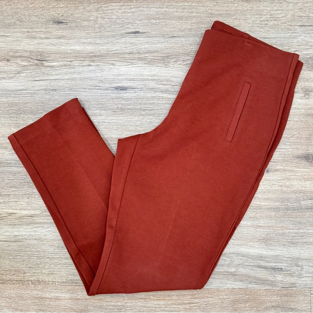 Chico’s Women’s Rust Brown Stretch Skinny Straight Ankle Pant Pockets 0.5 US S/6